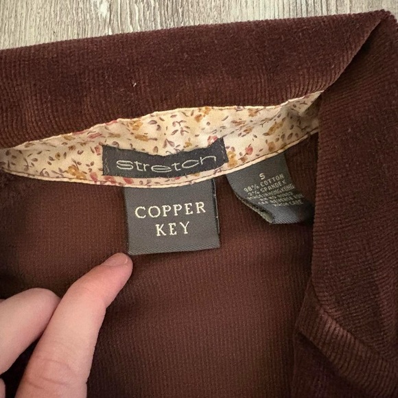 Copper Key Dark Brown Corduroy Blazer Jacket - Picture 4 of 7